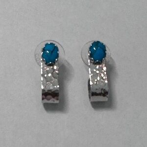 Vintage Faux Silver and Turquoise Earrings